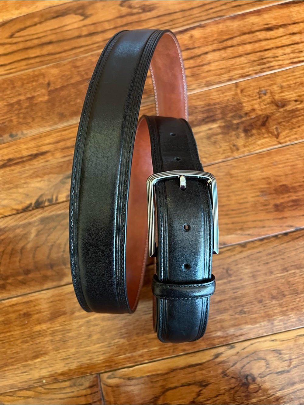 Bosca Men's Belt Old Leather Italia Sorrento Black Size 44/110